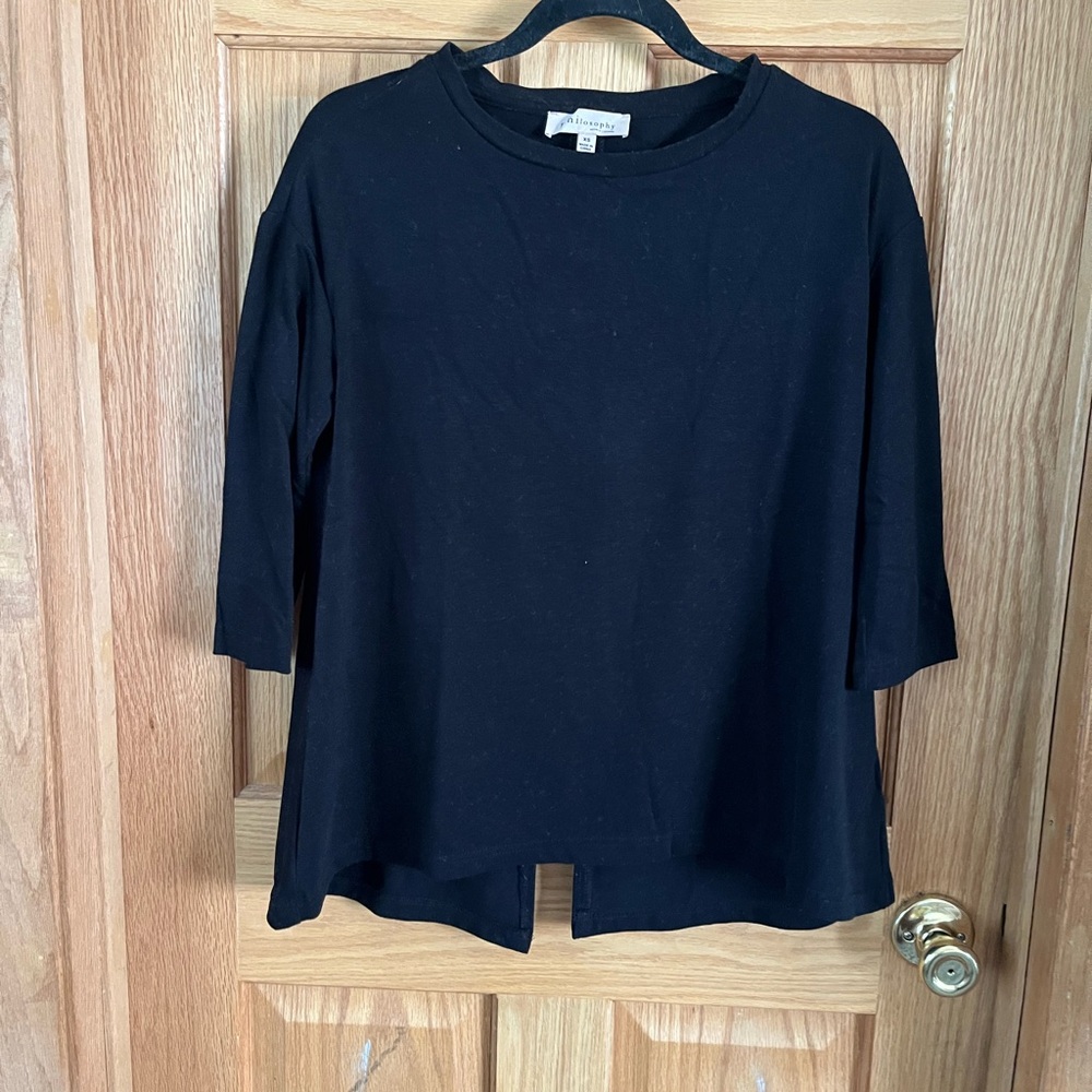 Philosophy Black 3/4 Sleeve Blouse